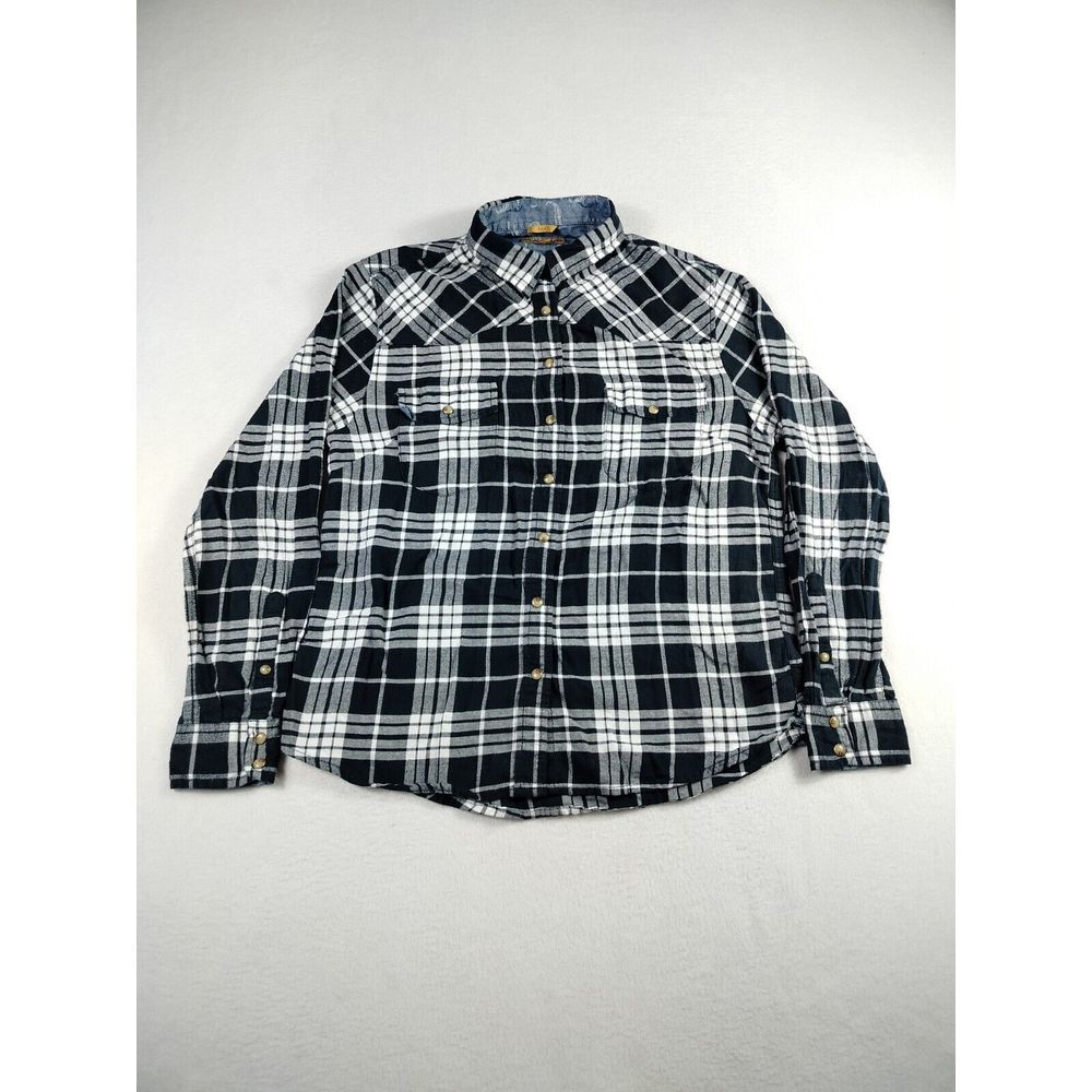 Jachs Girlfriend Flannel Shirt Medium Women's Bea Pearl Snap Westerncore Country